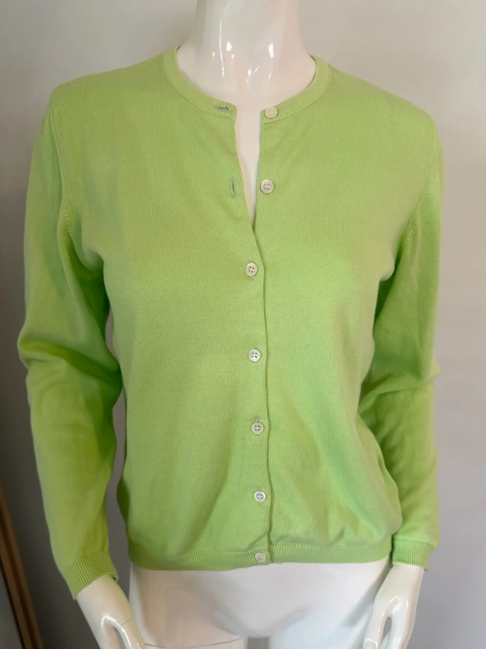Vintage Lilly Pulitzer Pistachio Green Women’s Button-Front Sweater Cardigan Med - Picture 1 of 5